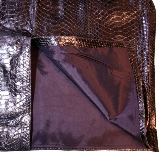 100% Authentic $7325 New Brunello Cucinelli Python Leather Womens Skirt Size 6 - Picture 6 of 12